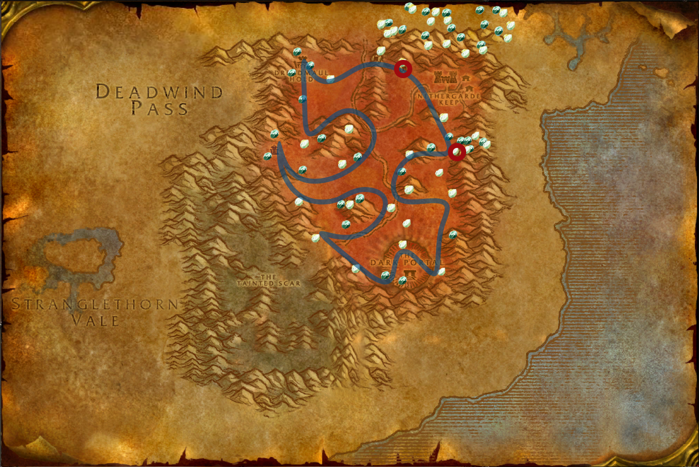 blasted lands nodes arrows