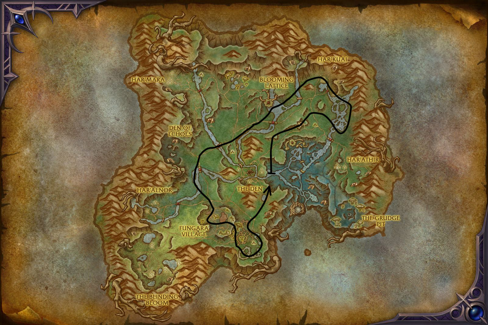 herbalism farming route harandar