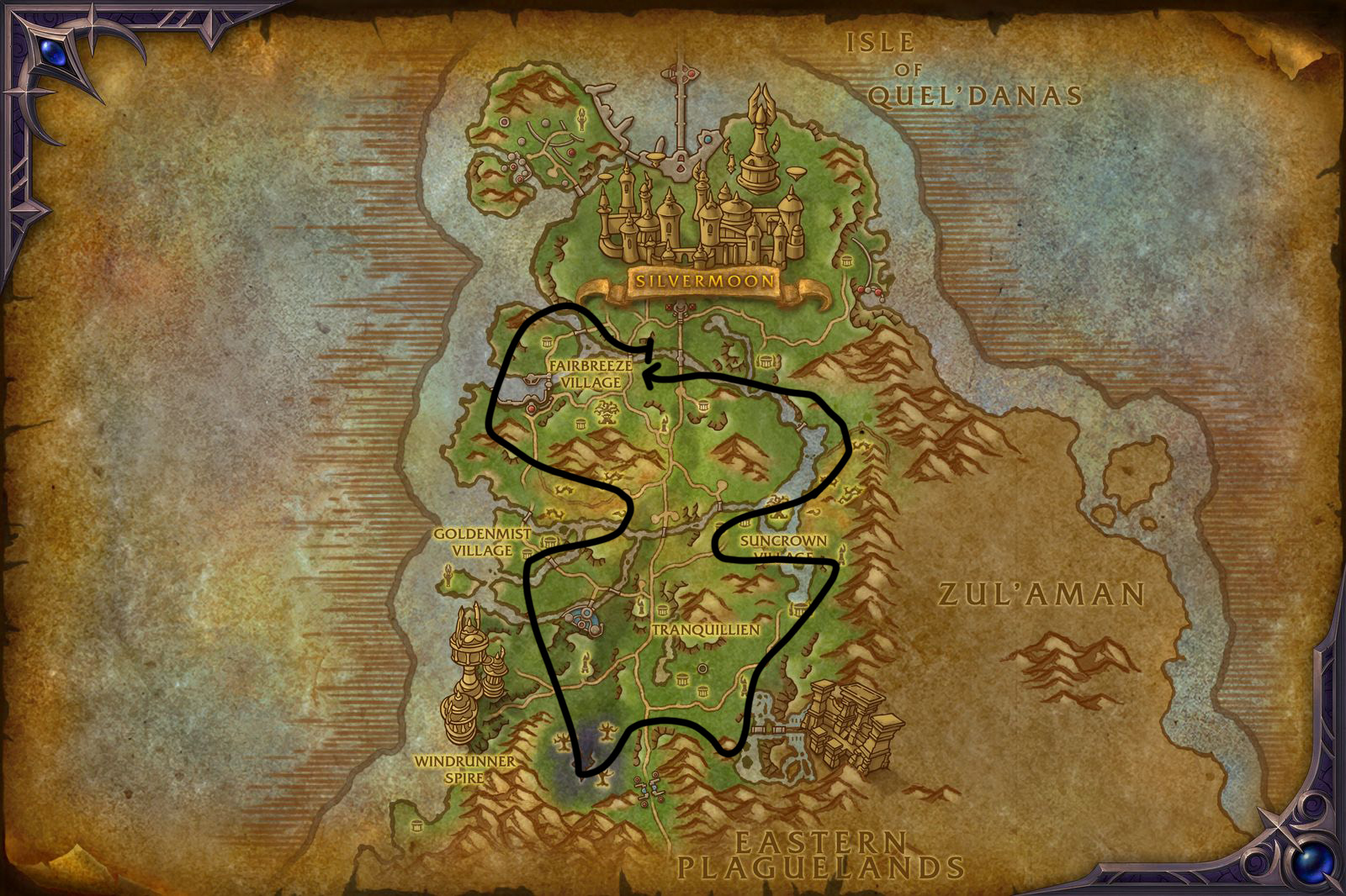 mining herbalism farming route eversong woods